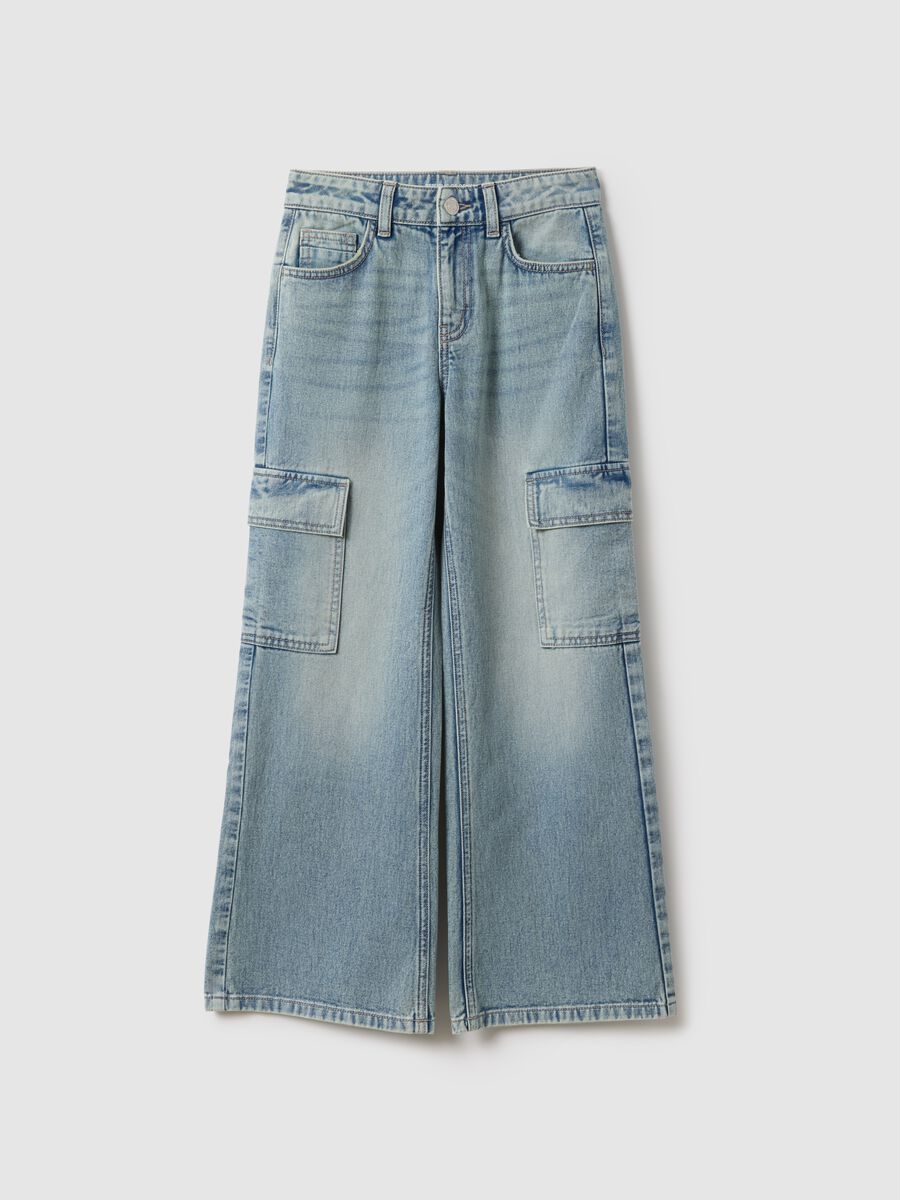 Blue denim pure cotton regular fit jeans for girls_3