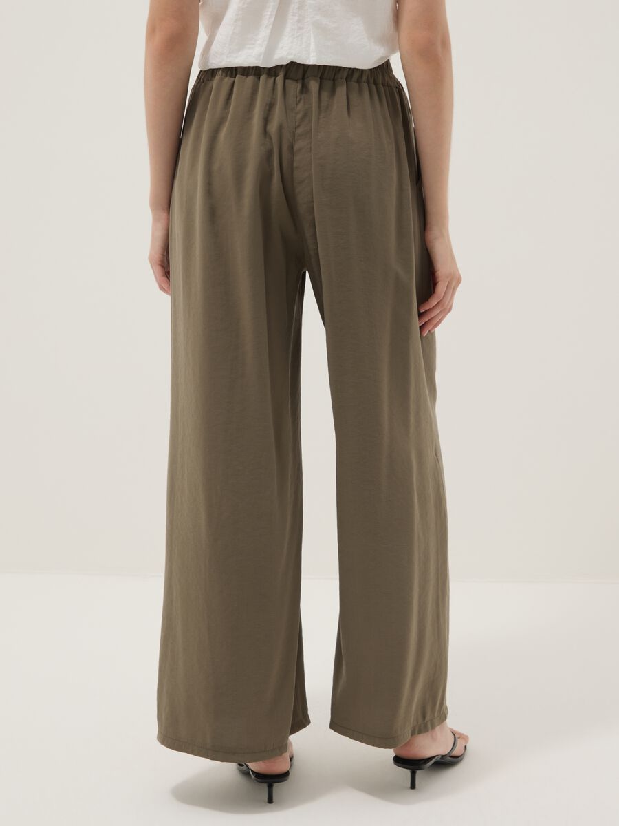 Green viscose-blend palazzo trousers_2