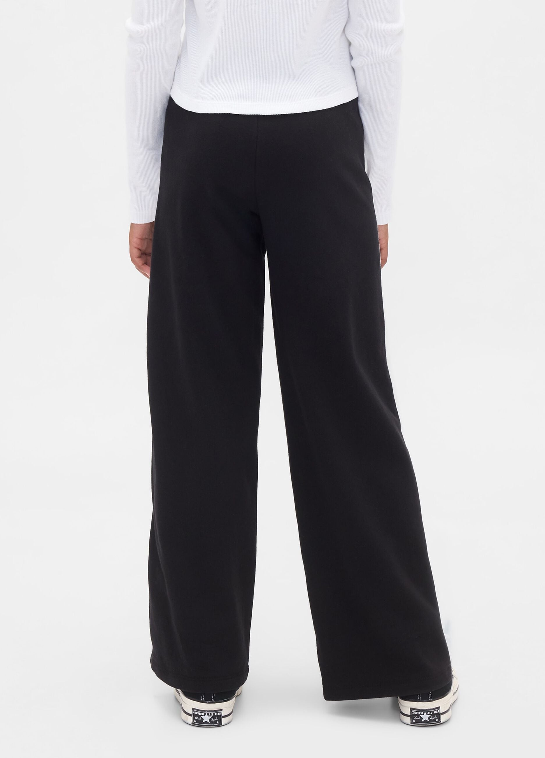 Girls' black trousers in pure cotton