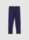 Purple Stretch Cotton Girl's Skinny Fit Leggings with Stars_0