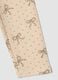 Beige skinny organic stretch cotton leggings with bows for girls_3