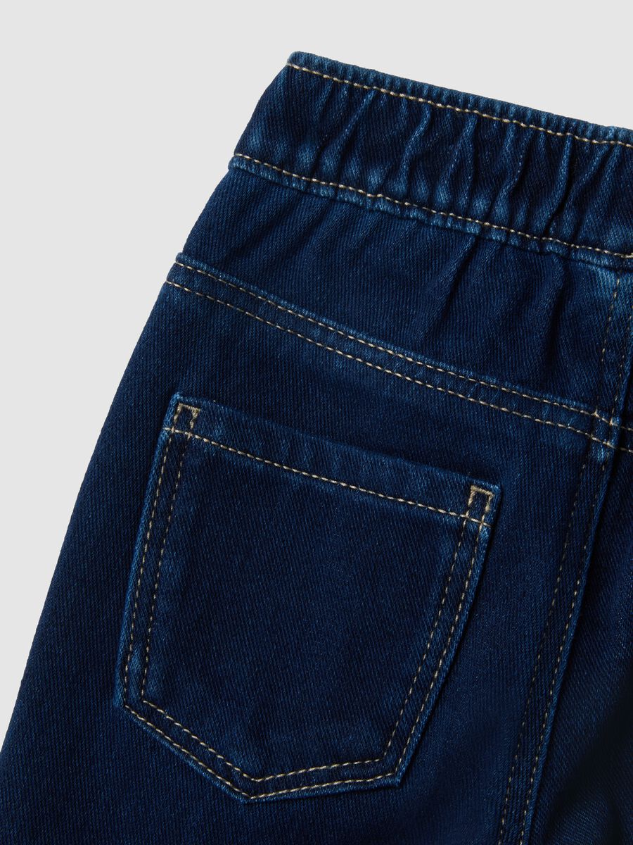 Girls' blue stretch cotton flare fit jeggings_3