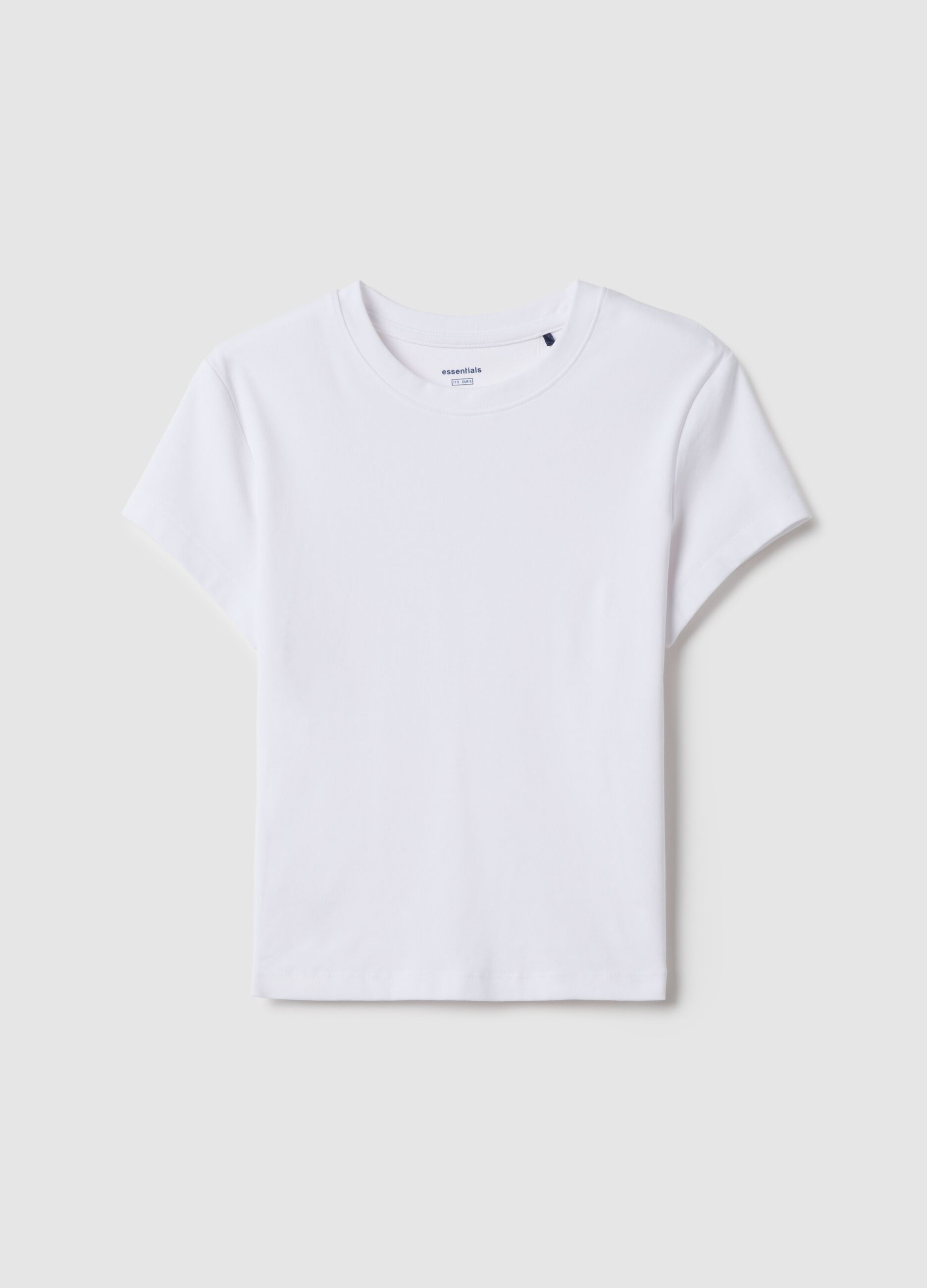 White slim fit stretch cotton T-shirt