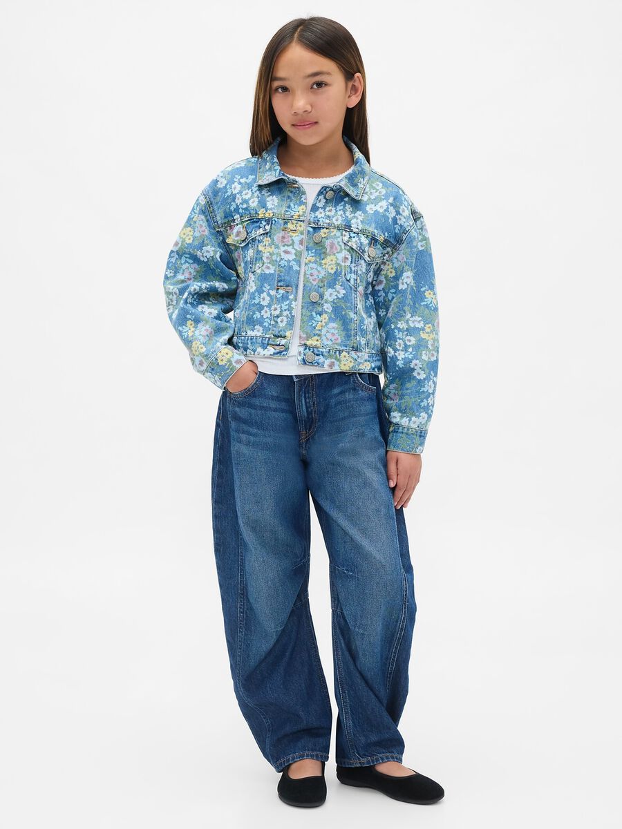 Multicolour Denim Jacket with Flowers_2