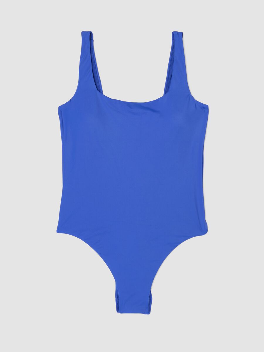 Blue stretch fabric swimsuit_4