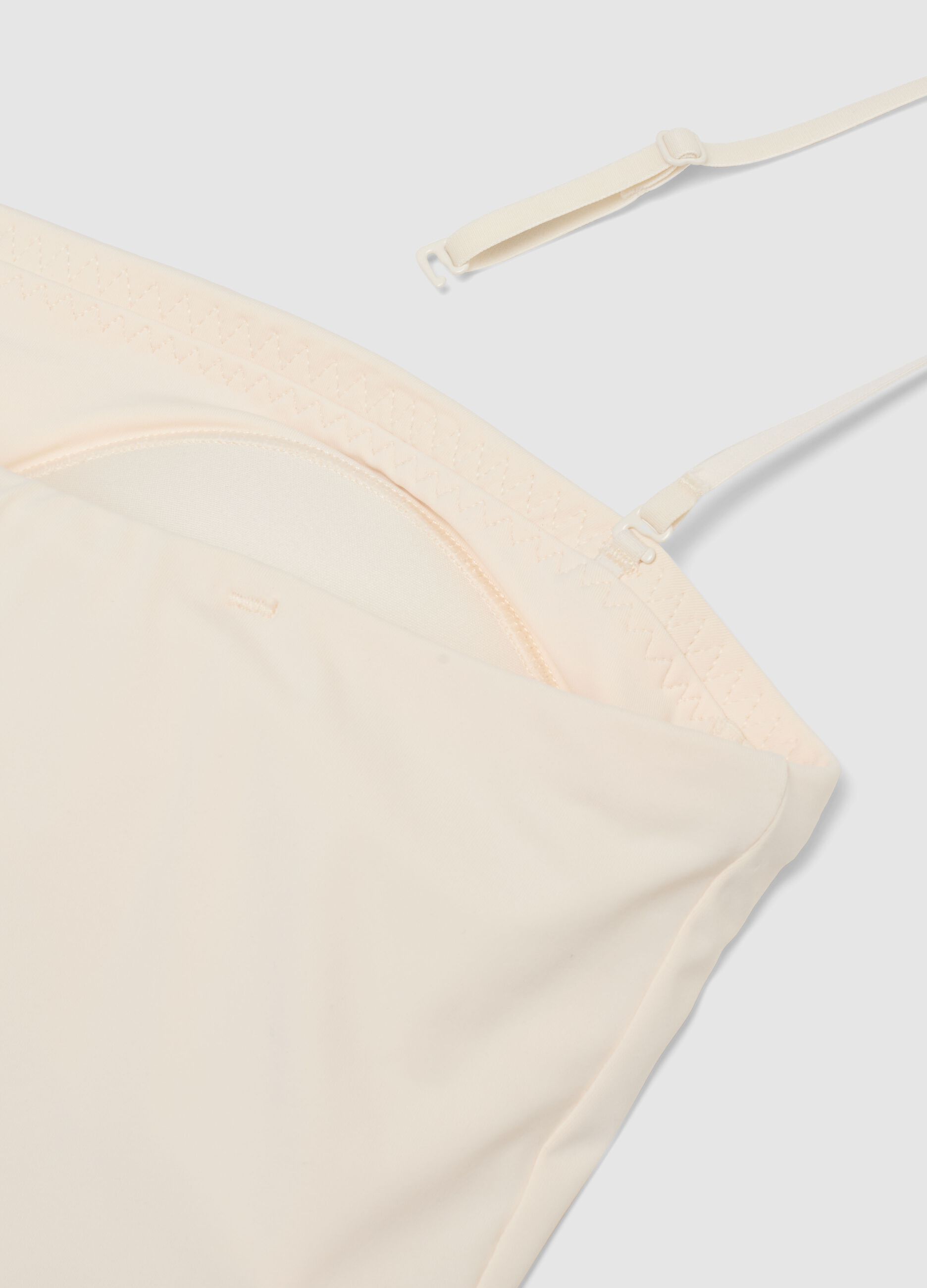 Beige regular fit camisole with square neckline
