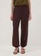 Brown pure viscose trousers with elasticated cuffs, regular fit_1
