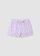 Purple pure cotton floral-print shorts for baby girls, regular fit_0
