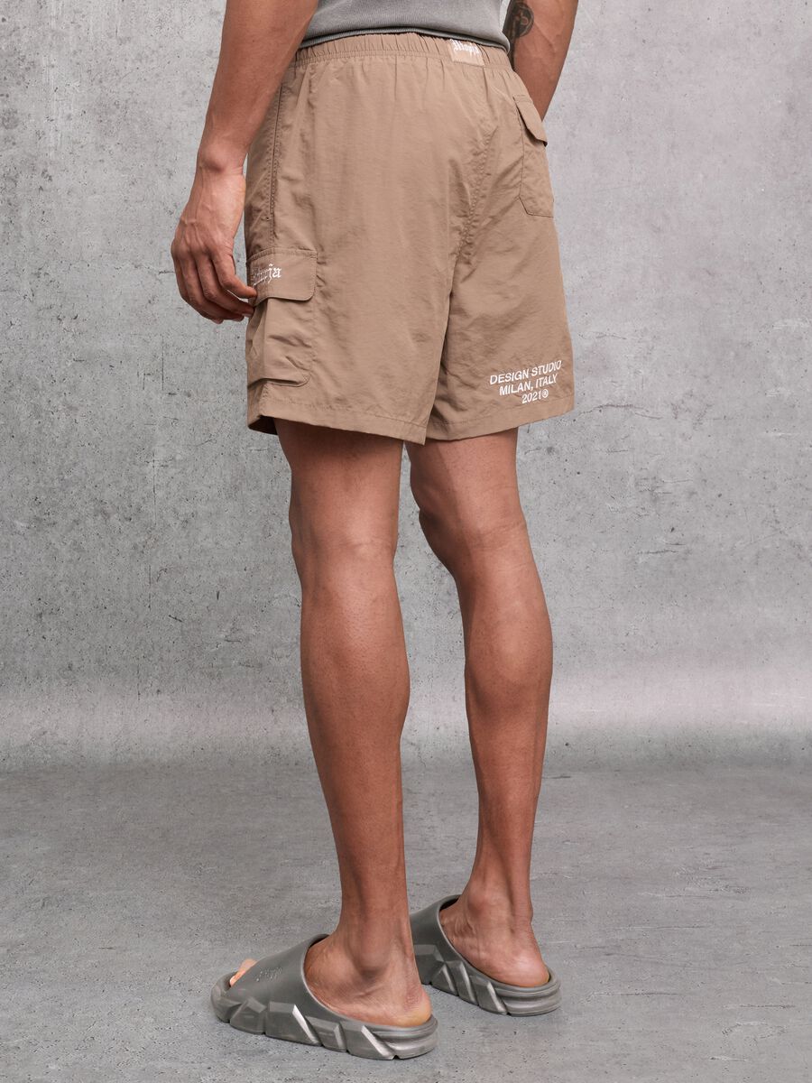 Mocha Cargo Swim Shorts_2