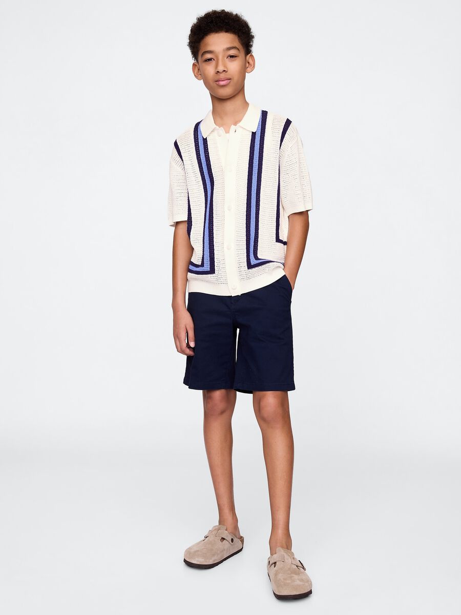 Polo in cotone con lavorazione crochet_2