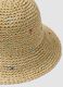 Beige paper-fabric hat with multicolour threads_1