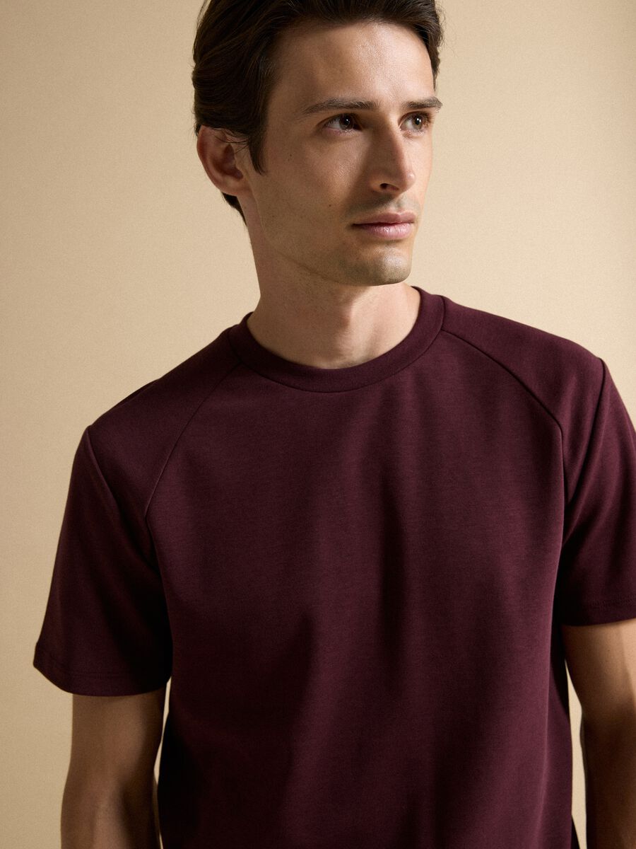 Red breathable, quick-dry cotton-blend T-shirt_2