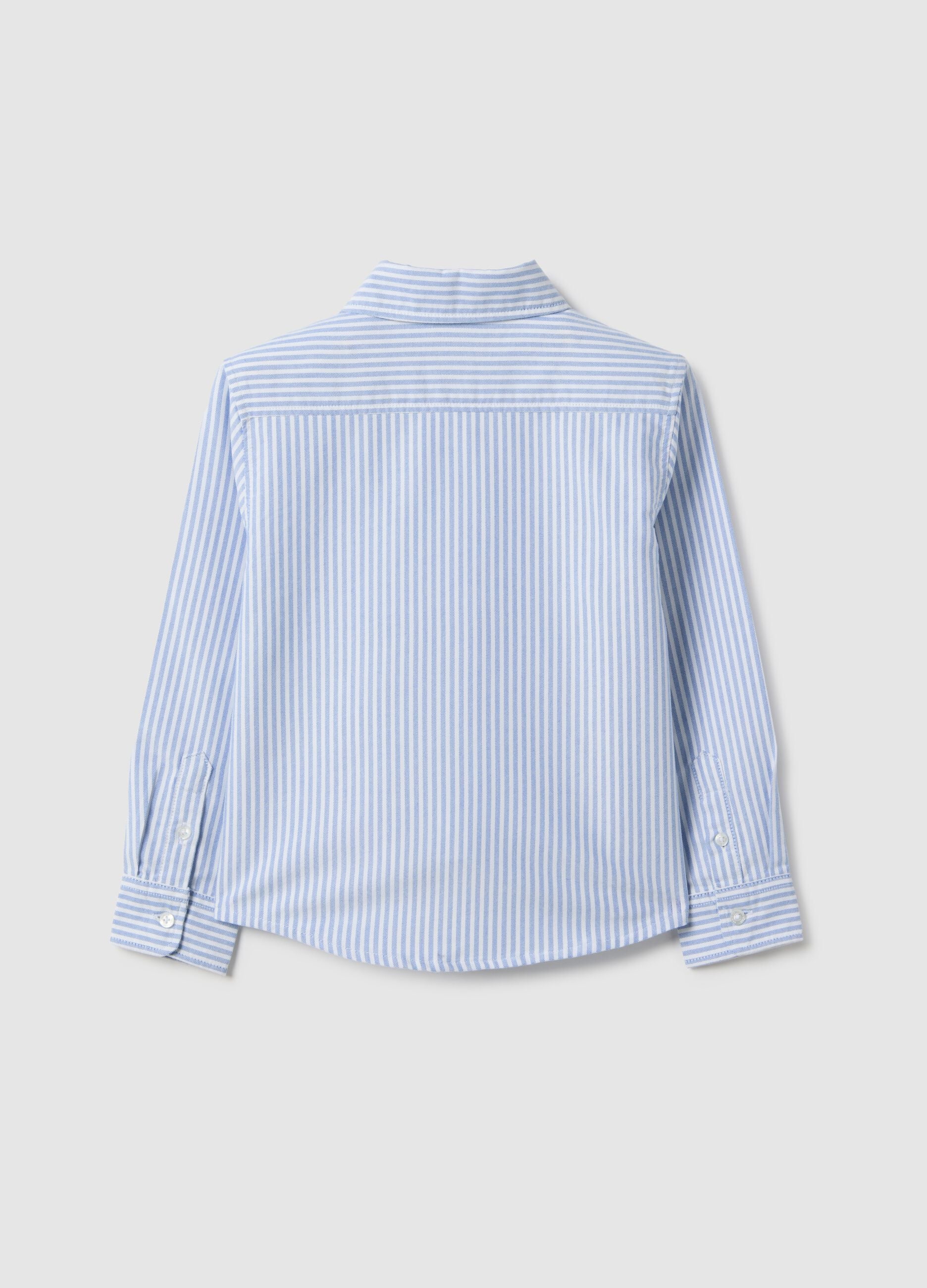 Boys' regular fit multicoloured stripe pure cotton shirt