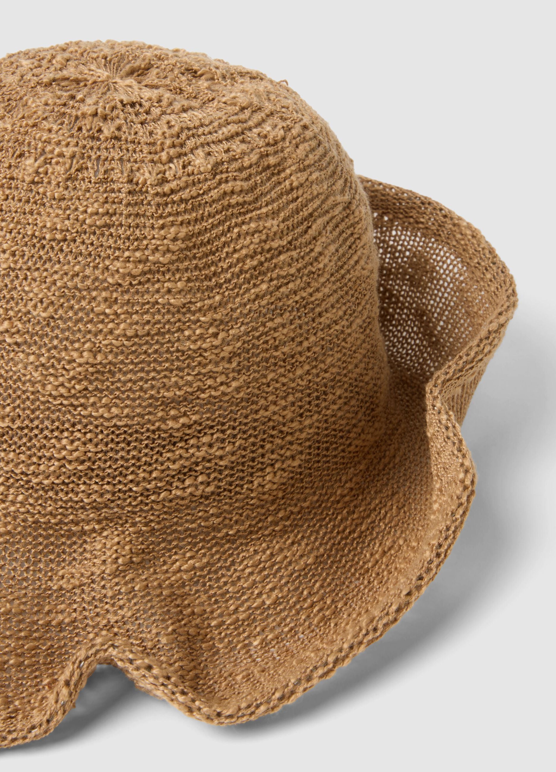 Light Brown Jersey Knit Cloche Hat