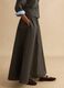 Grey long pure cotton skirt with elastic waistband_3