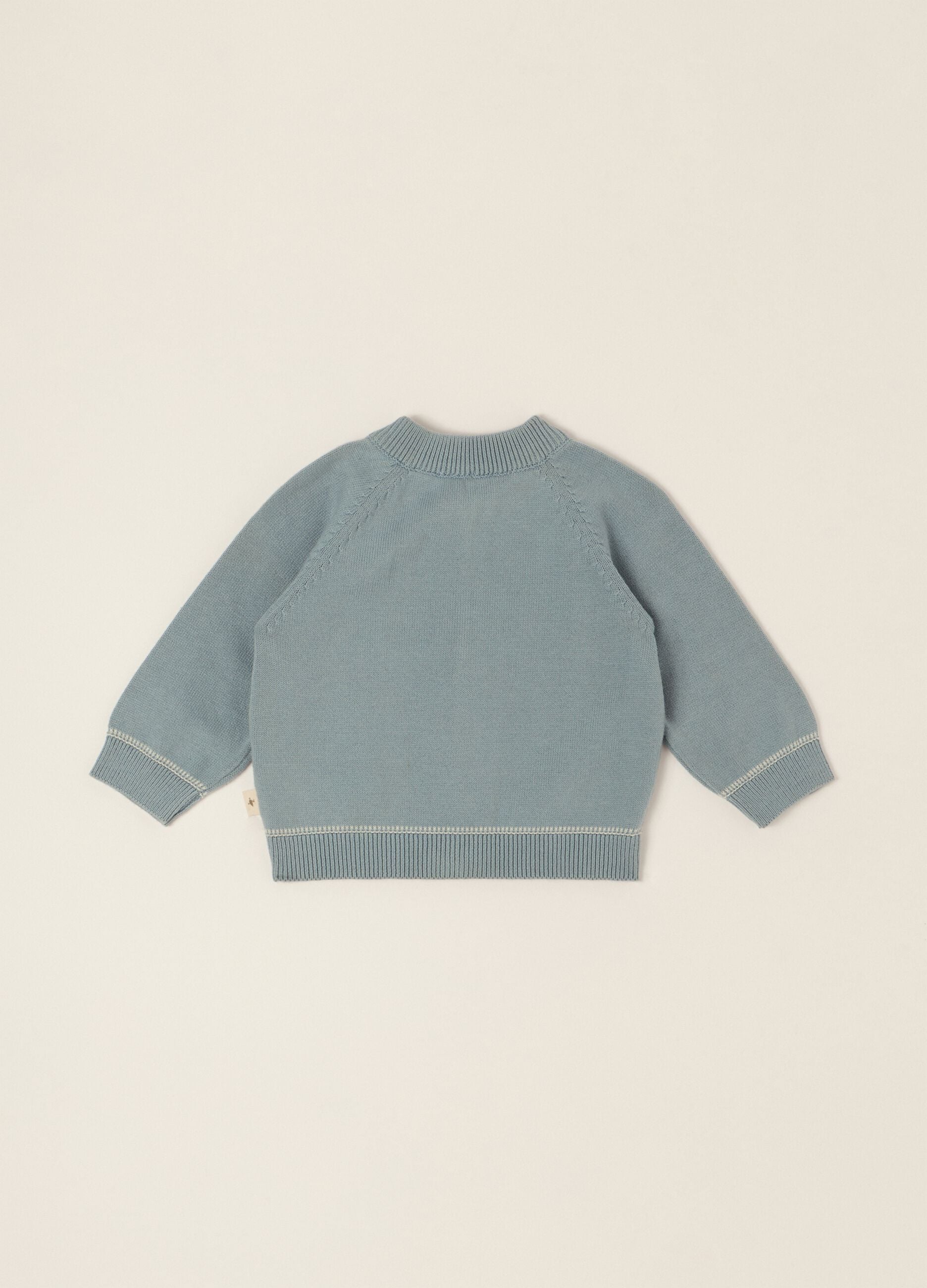 Baby Blue Pure Cotton Cardigan &ndash; Regular Fit