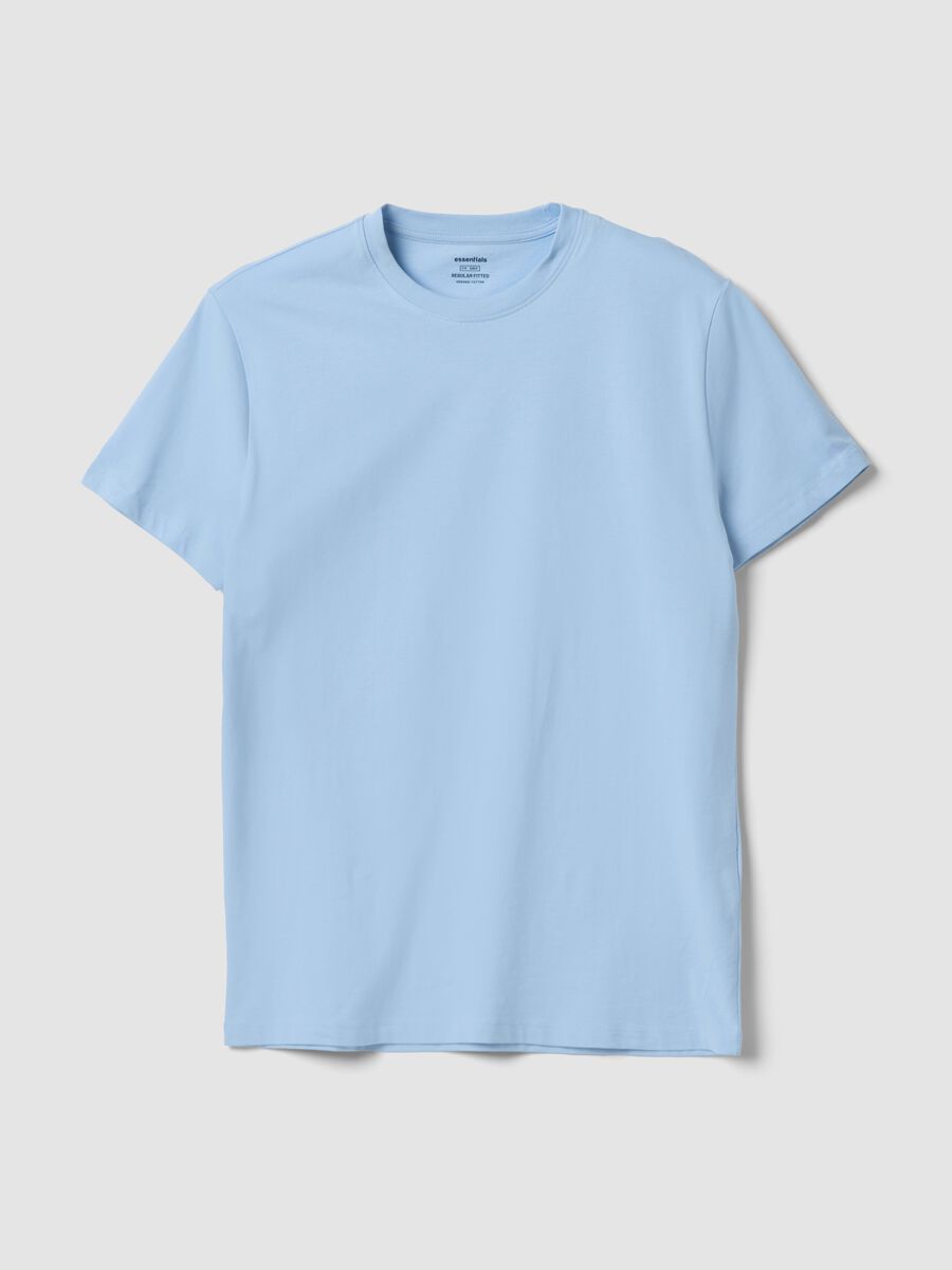 Sky blue pure cotton T-shirt_4