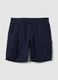 Blue regular-fit pure cotton cargo shorts_4