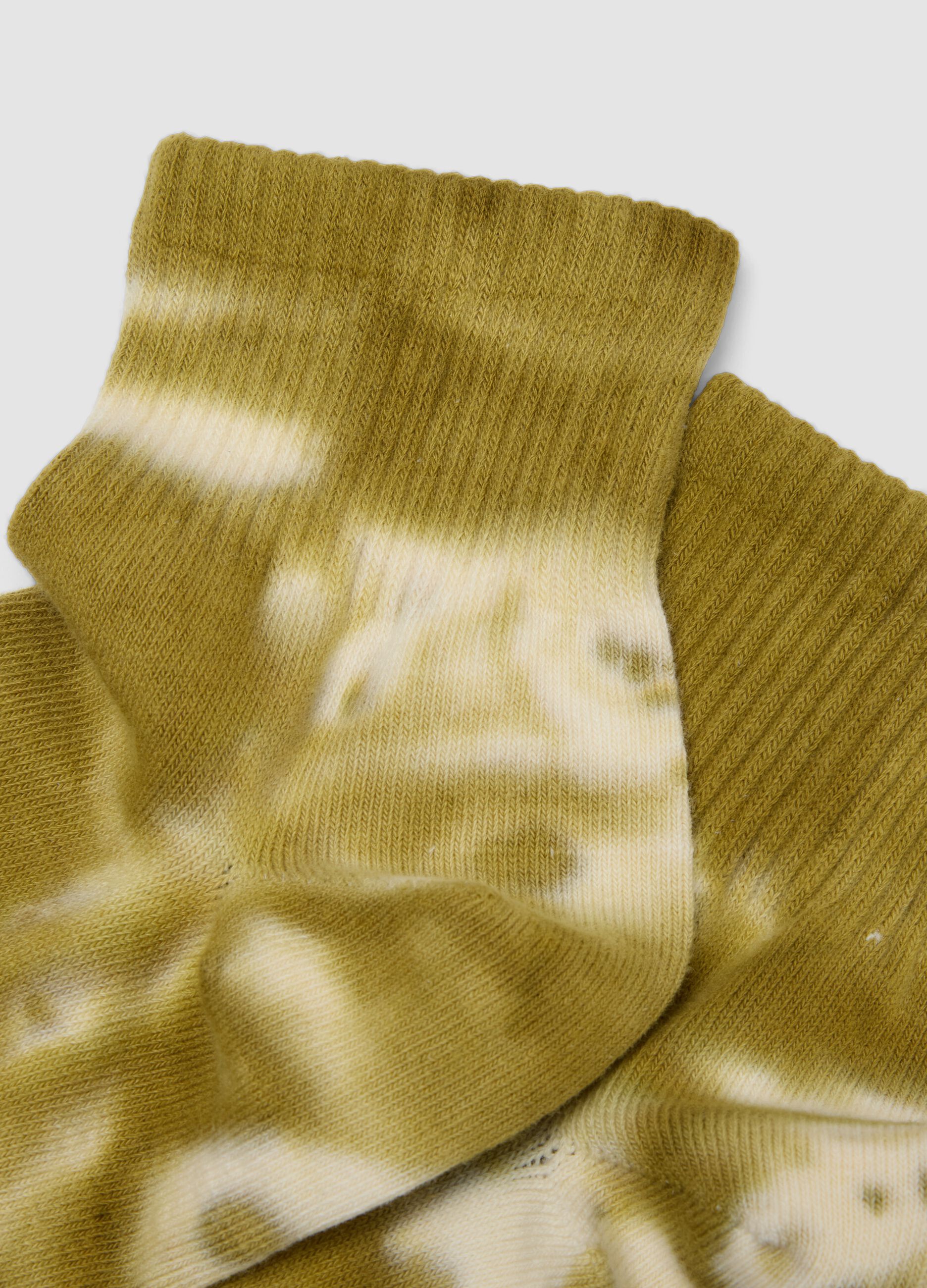 Multicolour Tie-dye Effect Elasticated Cotton Sports Socks