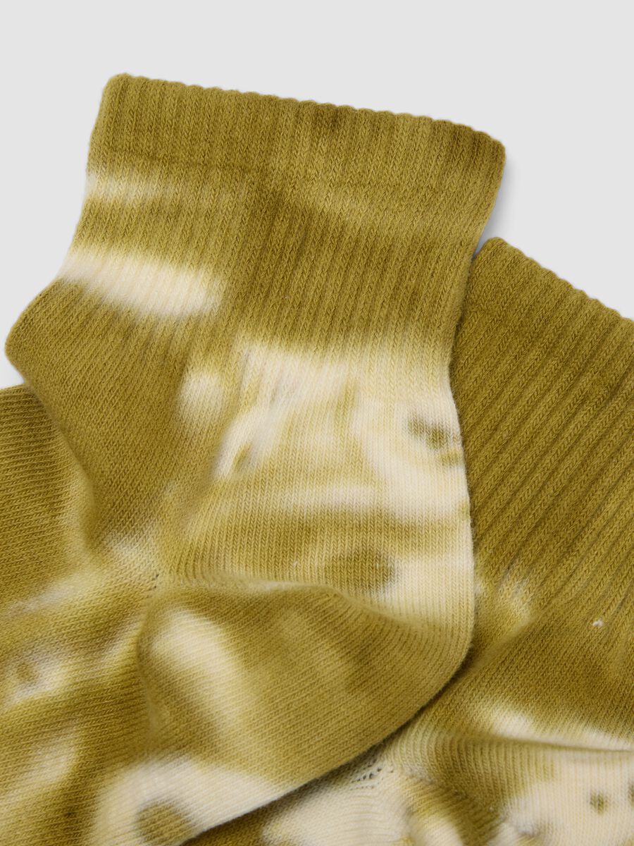 Multicolour Tie-dye Effect Elasticated Cotton Sports Socks_2