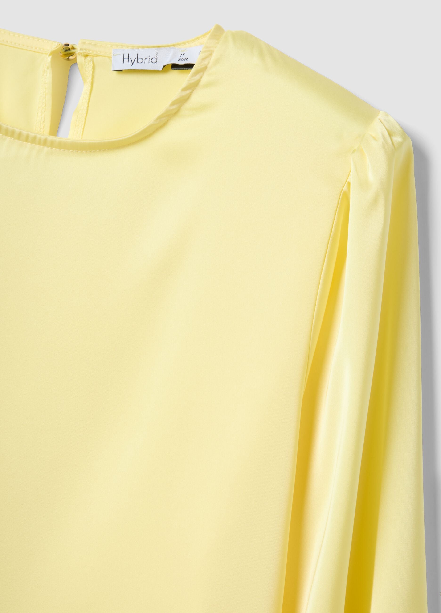 Maglia a maniche lunghe gialla regular fit con chiusura a goccia