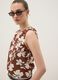 Brown pure cotton V-neck floral print blouse, regular fit_0