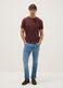 Red slim fit stretchy cotton T-shirt_0