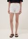 White stretch-cotton denim shorts, regular fit_1