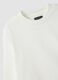 T-shirt bianca in puro cotone girocollo a maniche lunghe per bambino_4