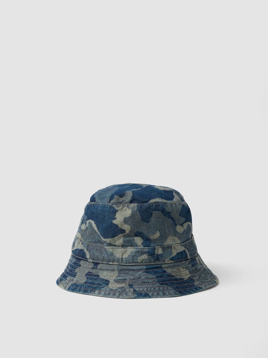 Blue pure cotton bucket hat_0