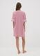 Pink pure organic cotton V-neck nightshirt with print_3