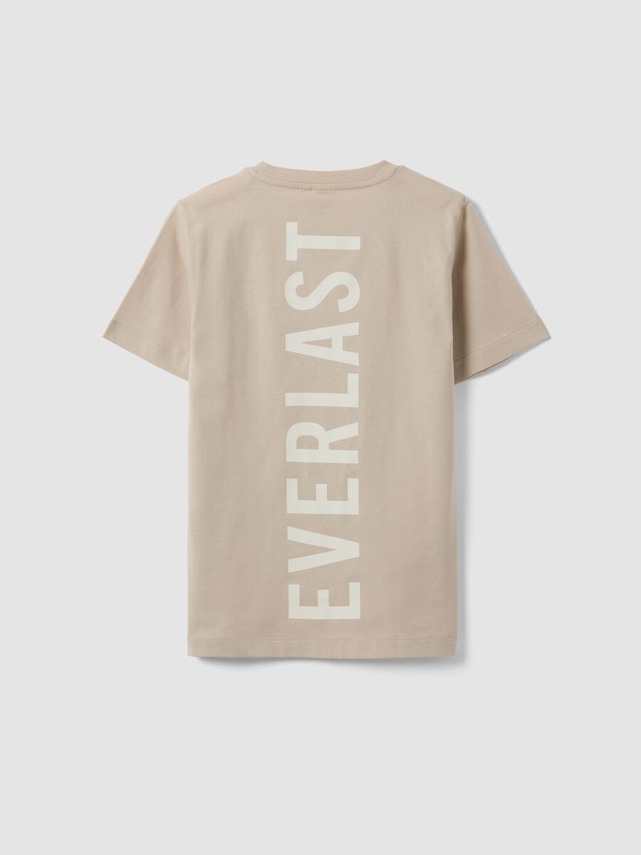 T-shirt beige in puro cotone con stampa regular fit per ragazza_2