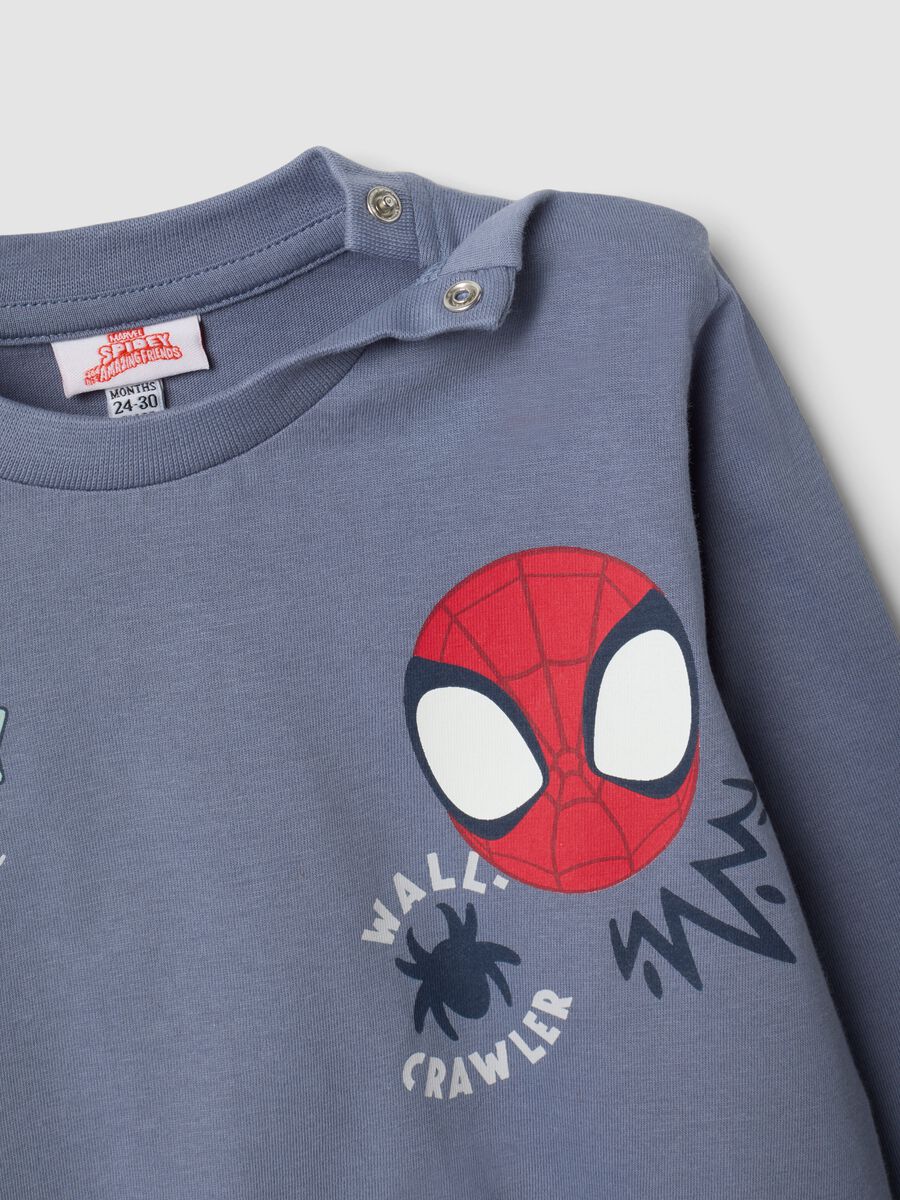 Grey MARVEL Spider-Man print organic cotton pyjamas for baby_2