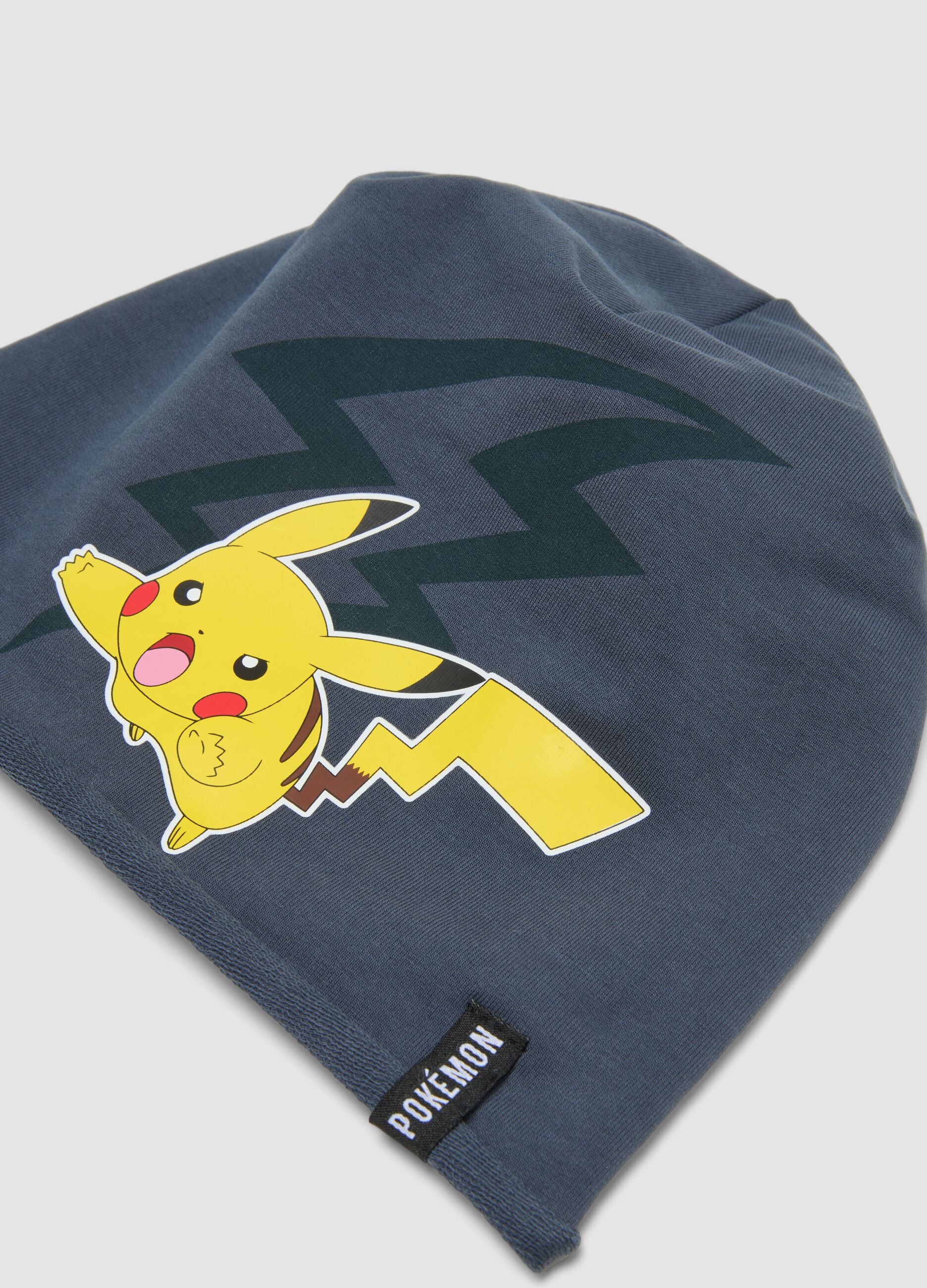 Blue stretch cotton cap with Pok&eacute;mon print