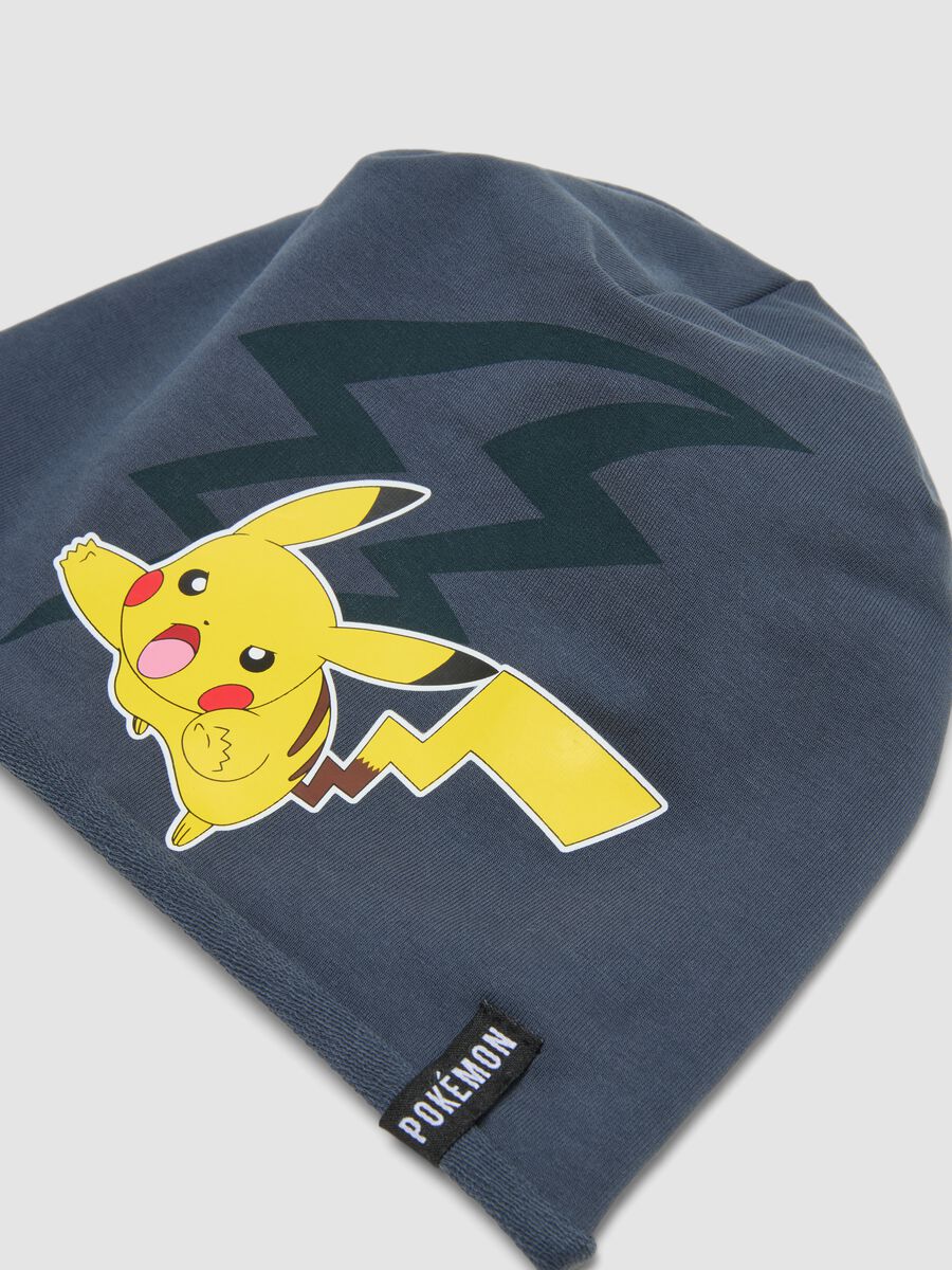 Blue stretch cotton cap with Pok&eacute;mon print_2
