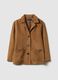 Brown genuine leather regular fit blazer with buttons_5