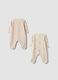 2-pack beige organic cotton sleepsuits with Mickey & Friends prints_1