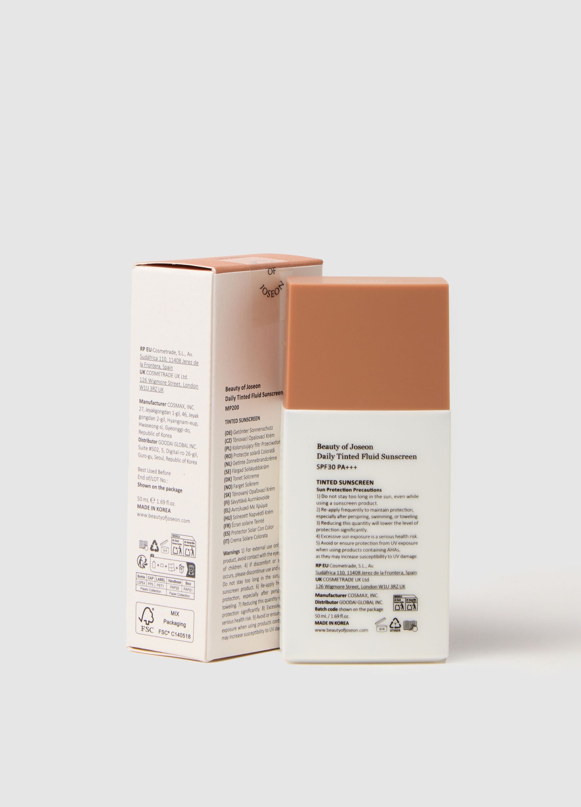 Tinted sunscreen with SPF - Korean skincare