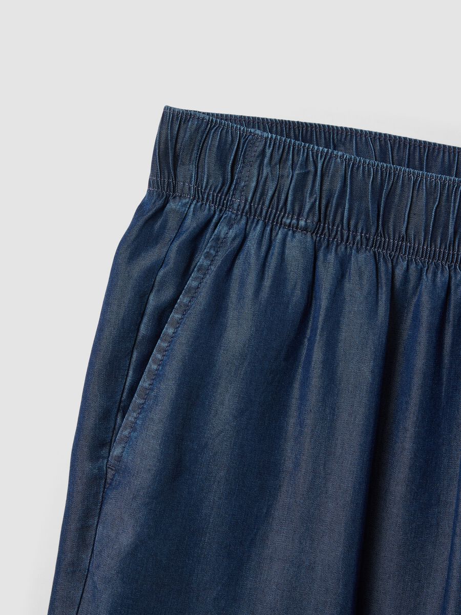 Blue pure lyocell trousers with elasticated waist, regular fit_2