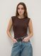 Brown stretch fabric bodysuit regular fit_1