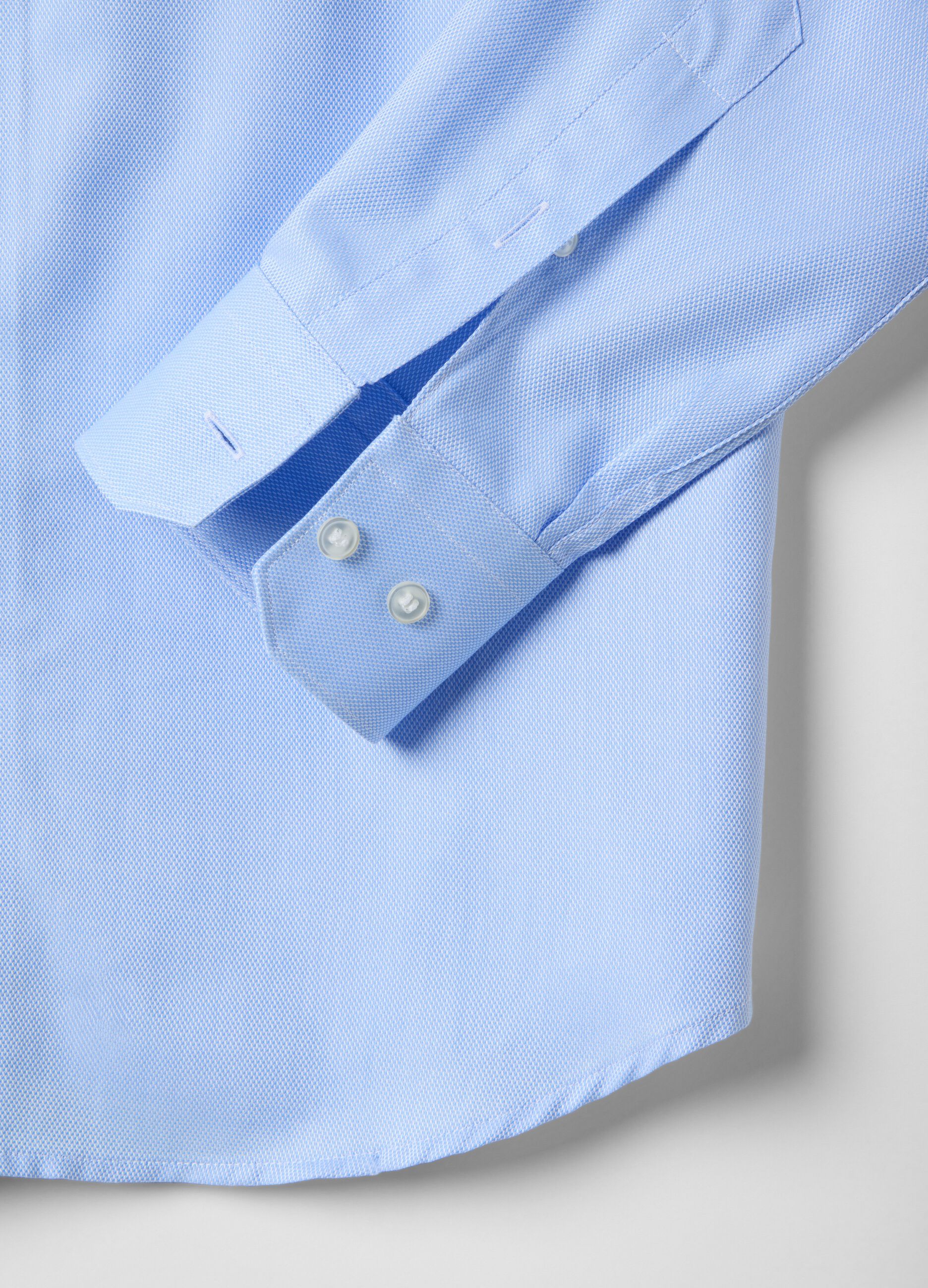 Blue pure cotton slim fit shirt