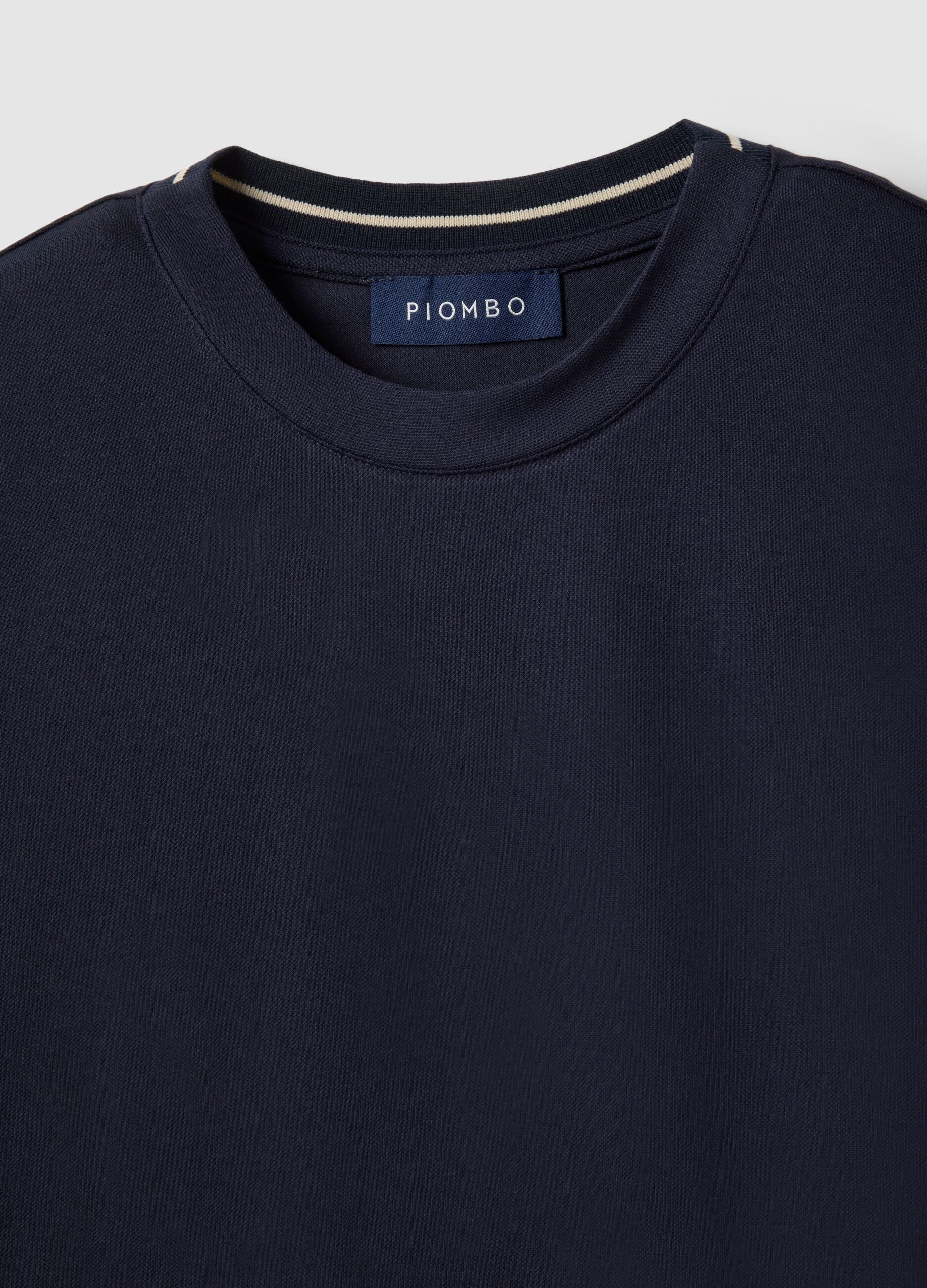 Blue relaxed fit crew neck t-shirt in stretch cotton