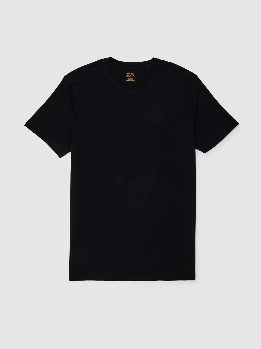 Men's black pure cotton t-shirt_4