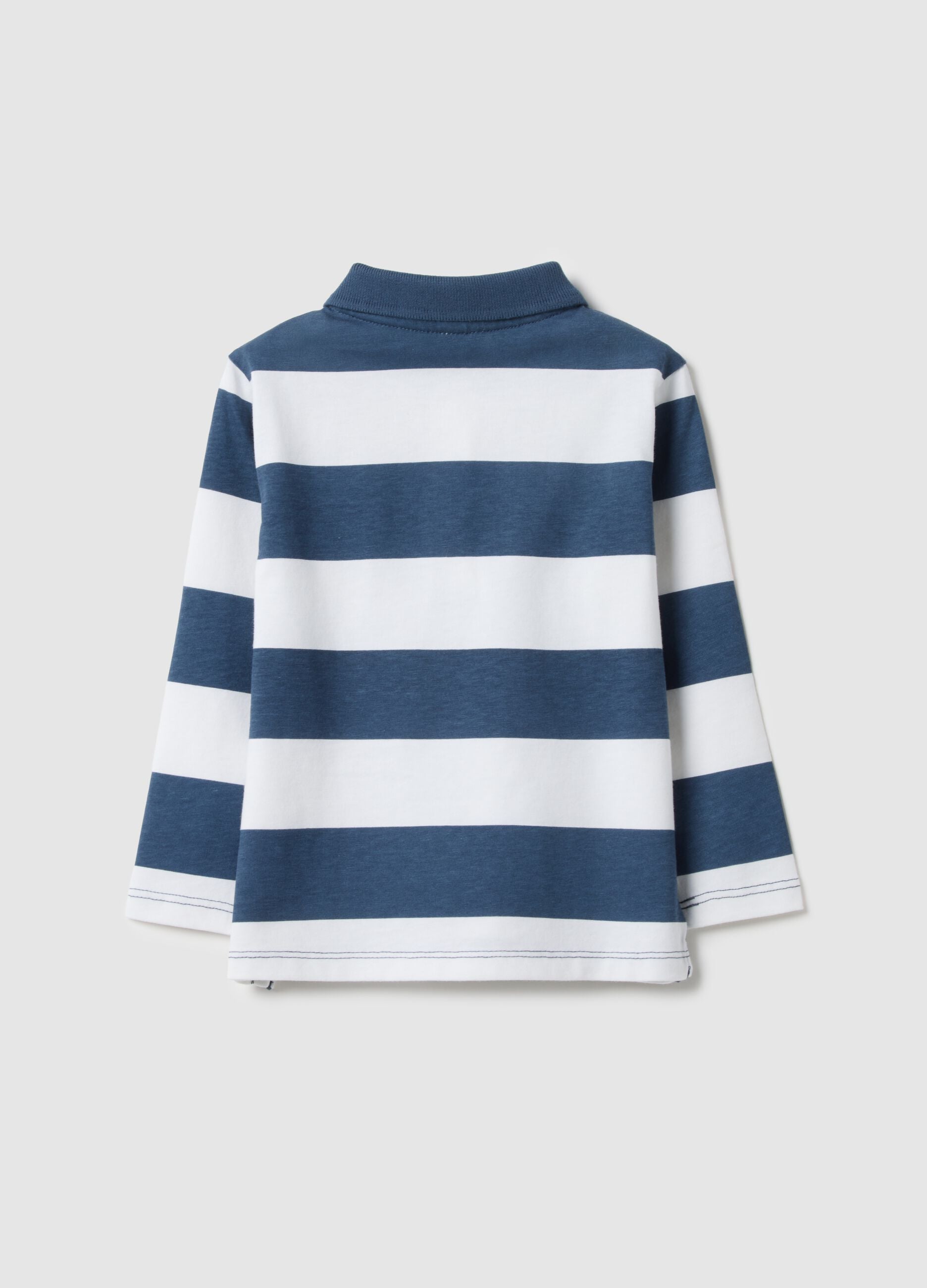 Multicoloured stripe polo shirt in pure cotton for boys regular fit