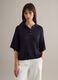 Regular fit blue polo with elbow sleeves_0