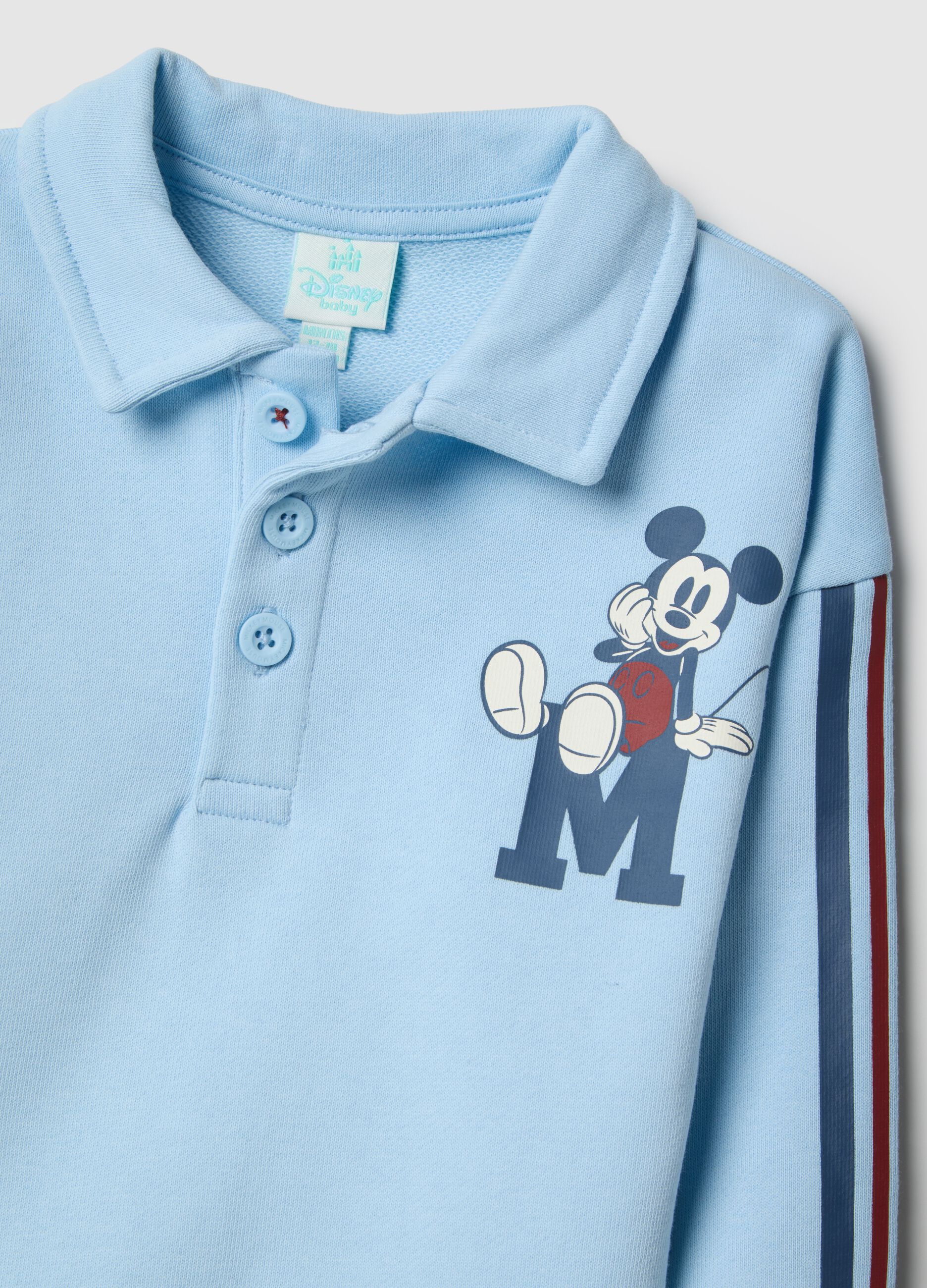 Blue pure cotton children's outfit with Mickey Mouse