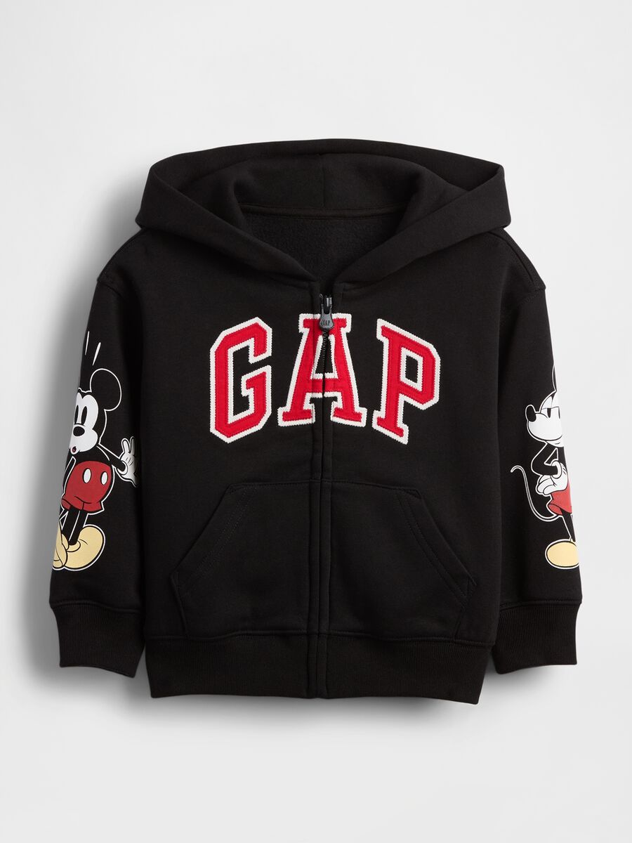 Black Hoodie with Zip Mickey Mouse_0