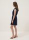 Blue pure cotton V-neck dress_0