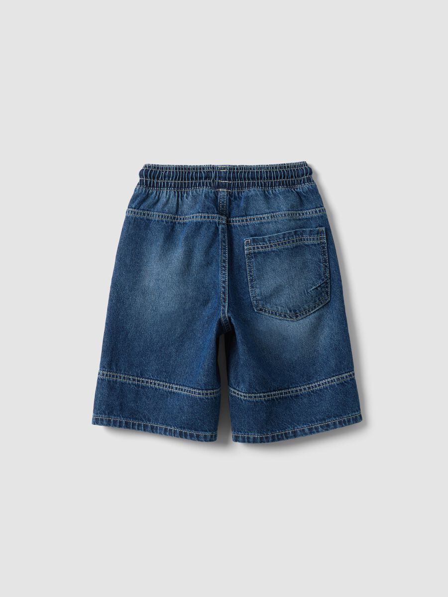 Boys&rsquo; blue denim shorts in 100% cotton, regular fit_1