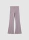 Purple regular fit stretch cotton leggings for girls_4